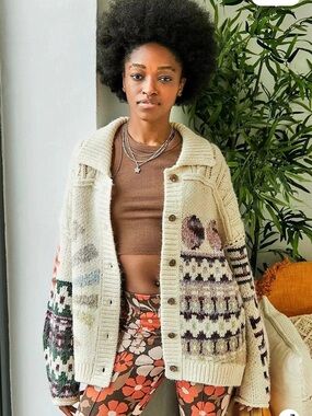 UO Icon Jacquard Cardigan size xs